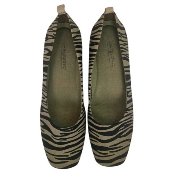 Easy Spirit Allindat Zebra Print Square Toe Slip On Flats Women's Size 7 ½N - Picture 2 of 11